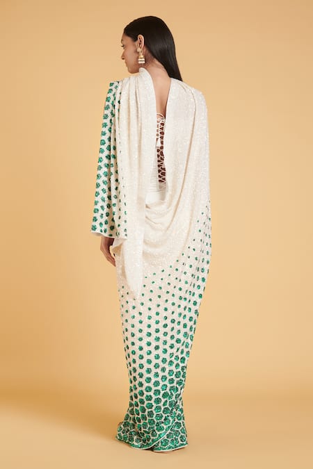 Siddartha Tytler Polka Dot Sequin Work Saree Set 