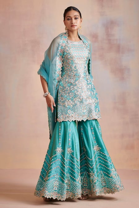 Suhino Mirror Embroidered Gharara Set 