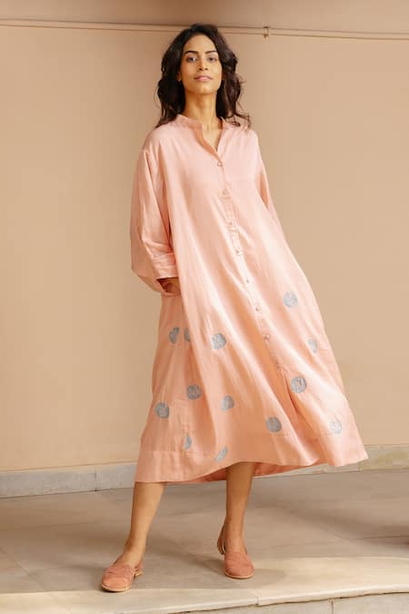 Buy Ayaka Pink 100% Organic Cotton Made With Soyabean Fibres Polka A-line Patchwork Dress Online at Aza Fashions Buy_Ayaka_Pink 100% Organic Cotton Made With Soyabean Fibres Polka A-line Patchwork Dress _Online_at_Aza_Fashions