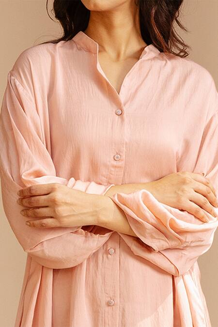 Shop Ayaka Pink 100% Organic Cotton Made With Soyabean Fibres Polka A-line Patchwork Dress Online at Aza Fashions Shop_Ayaka_Pink 100% Organic Cotton Made With Soyabean Fibres Polka A-line Patchwork Dress _Online_at_Aza_Fashions