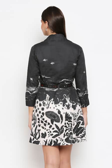 So Us By Sougatpaul Overlap Printed Jacket Dress 