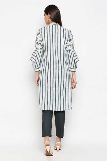 So Us By Sougatpaul Printed High-Low Top & Pant Set 