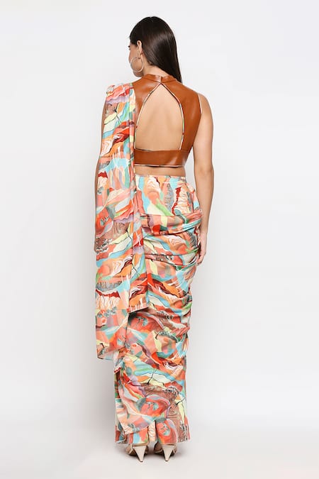 So Us By Sougatpaul Printed Saree with Blouse 