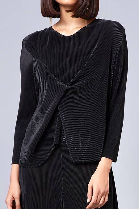 Shop_Scarlet Sage_Black Polyester Monica Pant Set_Online_at_Aza_Fashions