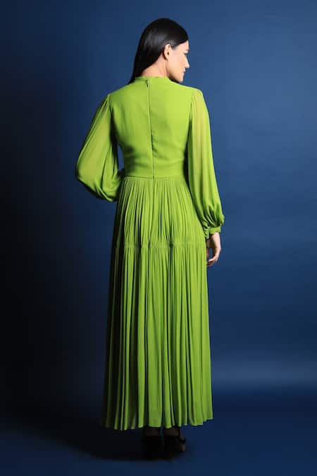 Swatee Singh Puff Sleeves Maxi Dress 