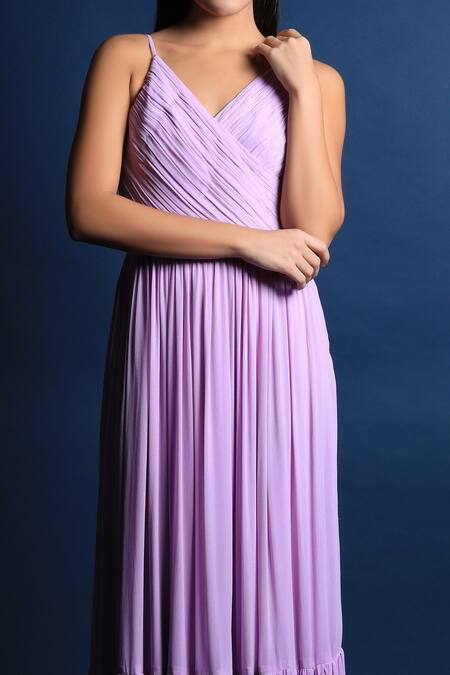 Swatee Singh Purple Georgette V Neck Strappy Gown at Aza Fashions Swatee Singh_Purple Georgette V Neck Strappy Gown _at_Aza_Fashions