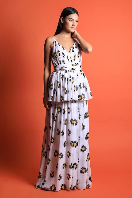 Swatee Singh Sunflower Print Gown 