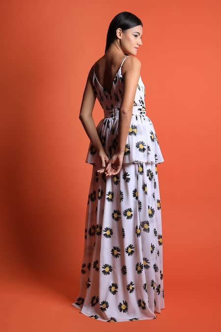 Swatee Singh Sunflower Print Gown 