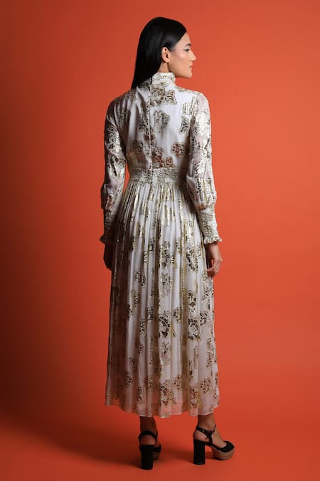 Swatee Singh Woven Floral Motifs Dress 