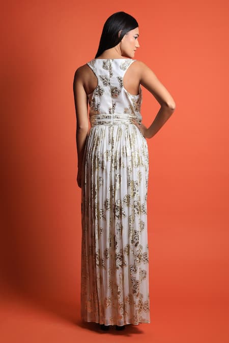 Swatee Singh Woven Floral Motifs Gown 