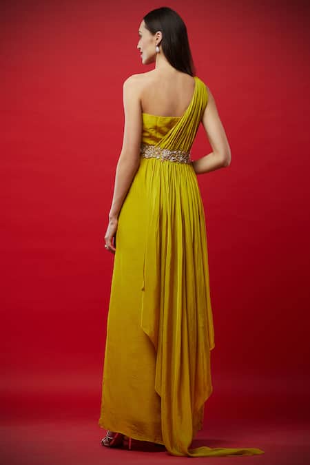 Aayushi Maniar Draped One Shoulder Gown 