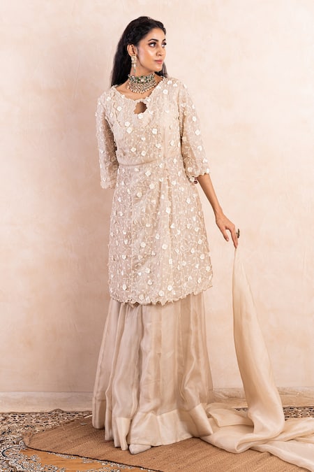 Shikha and Srishti Design Embroidered Kurta Sharara Set 