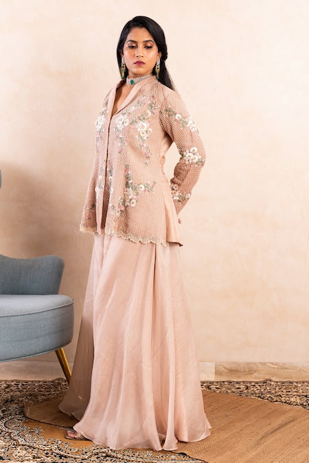 Shikha And Srishti Design Embroidered Jacket & Sharara Set 