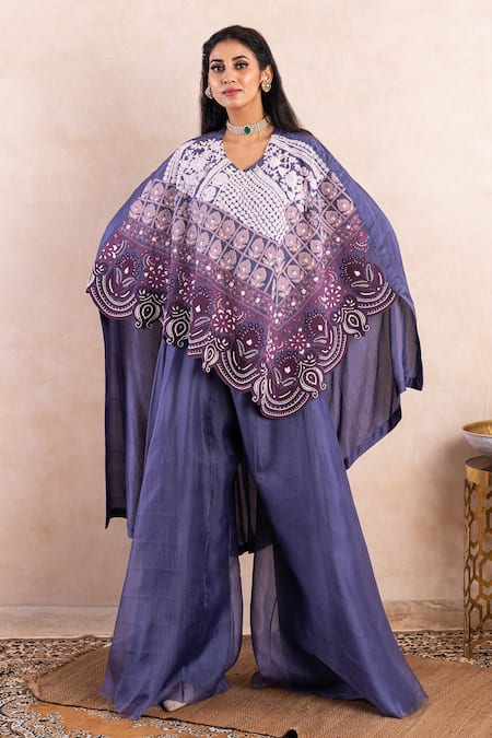 Shikha and Srishti Design Embroidered Cape & Pant Set 