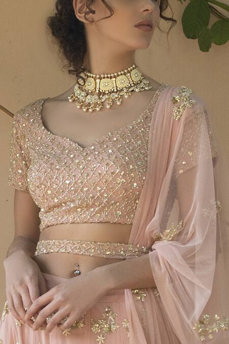 Astha Narang Pink Net, Main Material Netlining Semi Crepe Embellished Lehenga Set at Aza Fashions Astha Narang_Pink Net, Main Material Netlining Semi Crepe Embellished Lehenga Set _at_Aza_Fashions