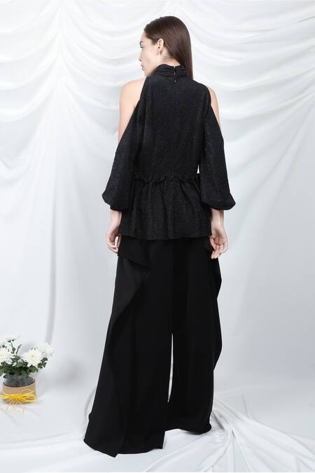 Swatee Singh Cold Shoulder Shimmer Top 