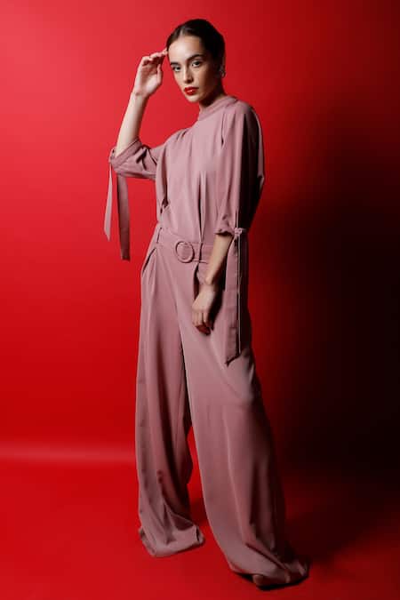 Swatee Singh Drop Waist Jumpsuit With Belt 