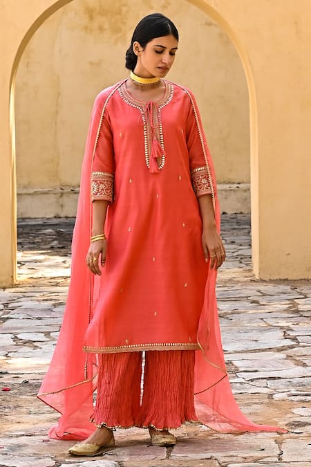 Kameez Embroidered Kurta Palazzo Set 