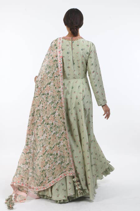 Nikasha Chanderi Anarkali with Dupatta 