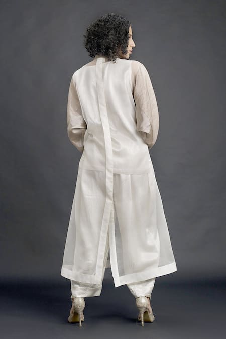 Bodhi Tree Embroidered Trench Coat & Pant Set 