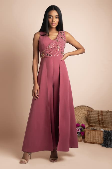 Mehak Murpana Embroidered Draped Jumpsuit 