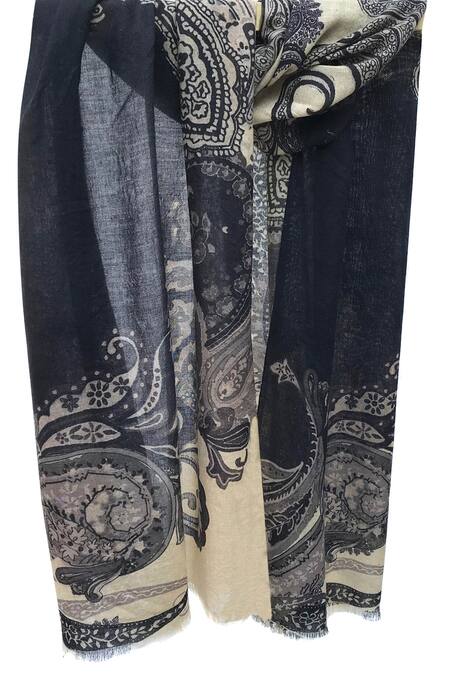 Pashma Black Cashmere Printed Scarf Online at Aza Fashions Pashma_Black Cashmere Printed Scarf _Online_at_Aza_Fashions