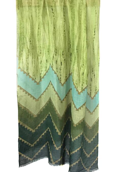Pashma Green Linen Silk Scarf Online at Aza Fashions Pashma_Green Linen Silk Scarf _Online_at_Aza_Fashions