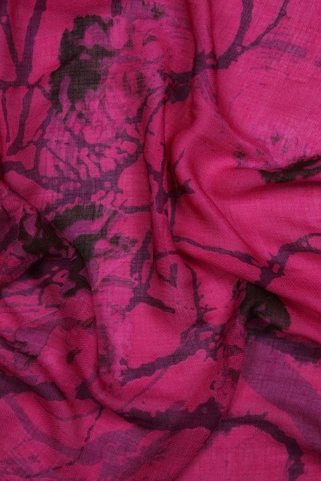 Pashma_Pink Printed Silk Cashmere Scarf _Online_at_Aza_Fashions