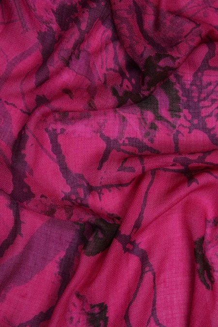 Buy_Pashma_Pink Printed Silk Cashmere Scarf _Online_at_Aza_Fashions