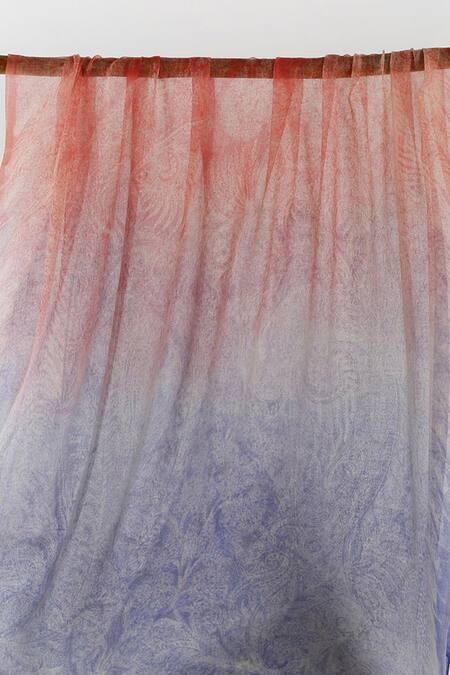 Pashma Orange Printed Cashmere Frayed Scarf Online at Aza Fashions Pashma_Orange Printed Cashmere Frayed Scarf _Online_at_Aza_Fashions