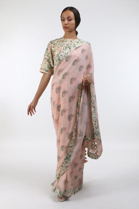 Nikasha  Printed Saree with Chanderi Blouse 