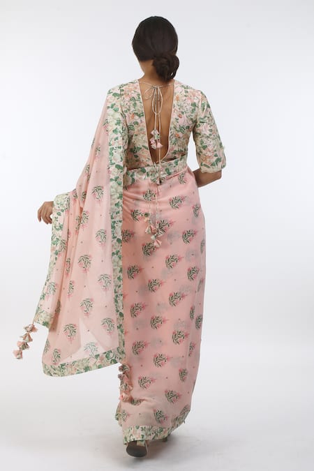 Nikasha  Printed Saree with Chanderi Blouse 