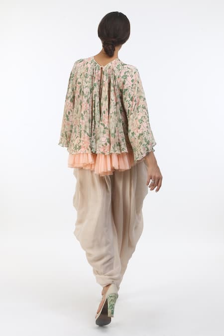 Nikasha Printed Flared Layered Top 