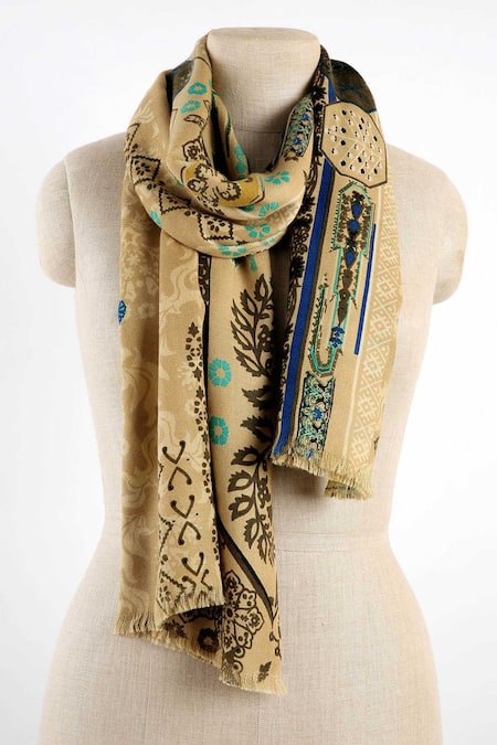 Pashma  Cashmere Floral Print Scarf 