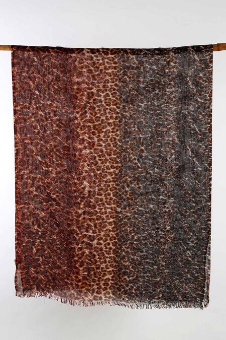 Buy Pashma Black Printed Cashmere Animal Scarf Online at Aza Fashions Buy_Pashma_Black Printed Cashmere Animal Scarf _Online_at_Aza_Fashions