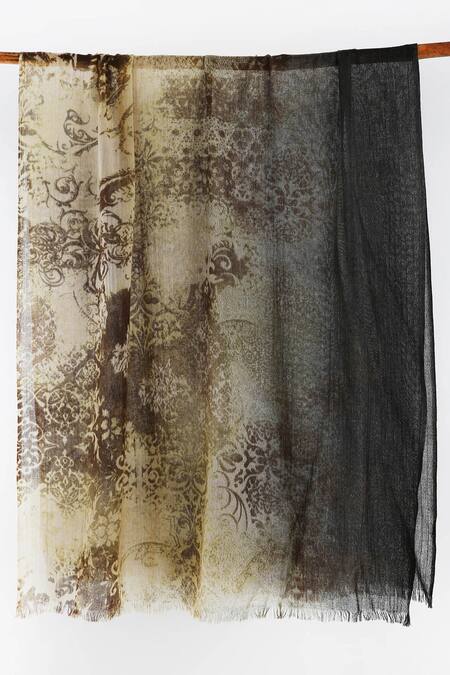Pashma Black Printed Cashmere Scarf Online at Aza Fashions Pashma_Black Printed Cashmere Scarf _Online_at_Aza_Fashions