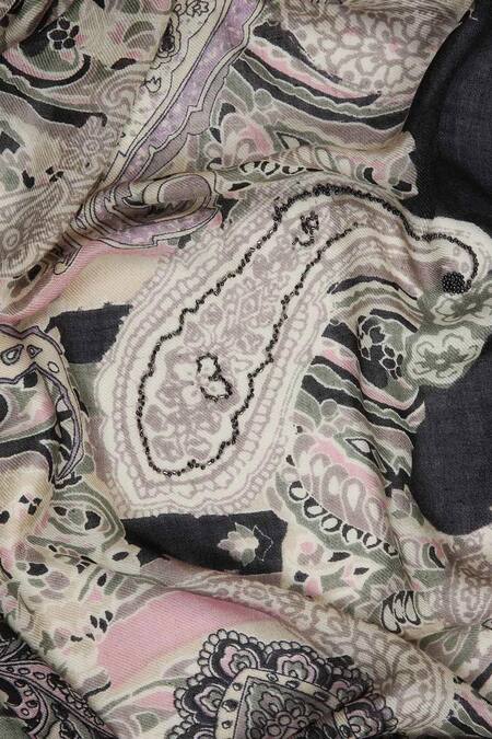 Buy Pashma Multi Color Silk Cashmere Hand Printed Scarf Online at Aza Fashions Buy_Pashma_Multi Color Silk Cashmere Hand Printed Scarf _Online_at_Aza_Fashions