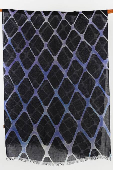 Pashma Blue Printed Silk Cashmere Scarf Online at Aza Fashions Pashma_Blue Printed Silk Cashmere Scarf _Online_at_Aza_Fashions