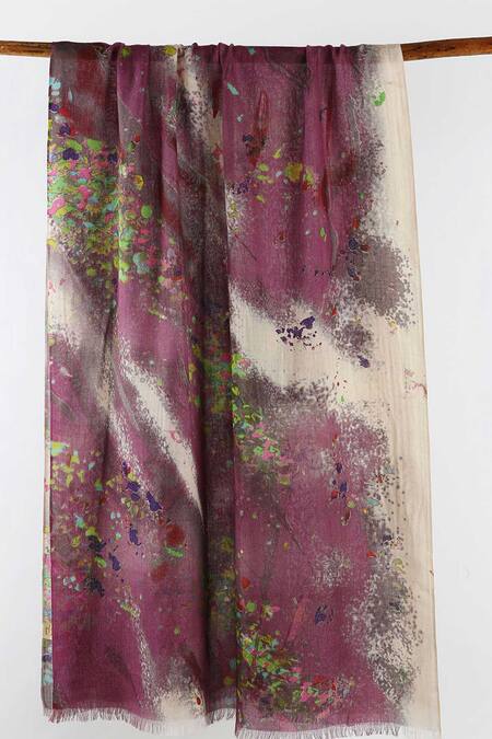 Pashma Purple Printed Silk Cashmere Linen Scarf Online at Aza Fashions Pashma_Purple Printed Silk Cashmere Linen Scarf _Online_at_Aza_Fashions