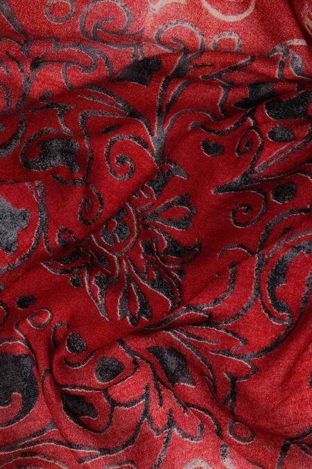 Pashma Red Printed Silk Cashmere Scarf Online at Aza Fashions Pashma_Red Printed Silk Cashmere Scarf _Online_at_Aza_Fashions