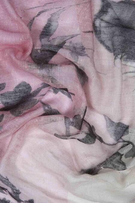 Pashma White Printed Silk Cashmere Floral Scarf Online at Aza Fashions Pashma_White Printed Silk Cashmere Floral Scarf _Online_at_Aza_Fashions