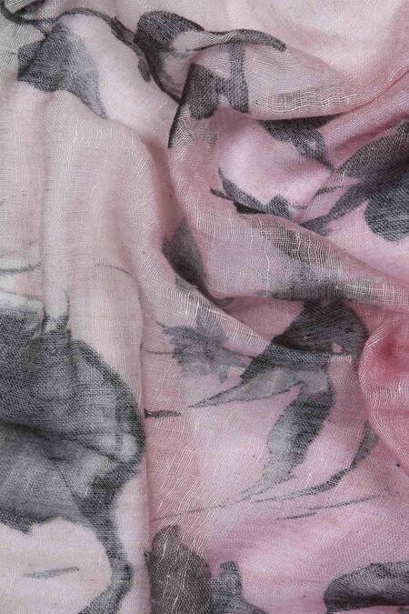 Buy Pashma White Printed Silk Cashmere Floral Scarf Online at Aza Fashions Buy_Pashma_White Printed Silk Cashmere Floral Scarf _Online_at_Aza_Fashions