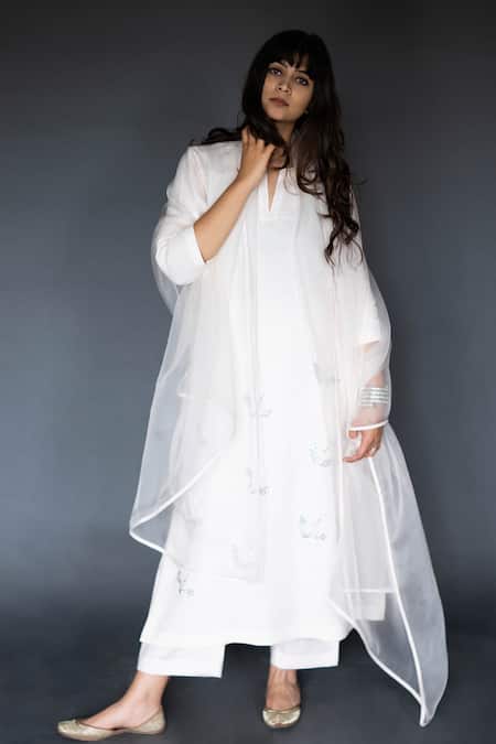Taika by Poonam Bhagat Linen Embroidered Kurta & Pant Set 