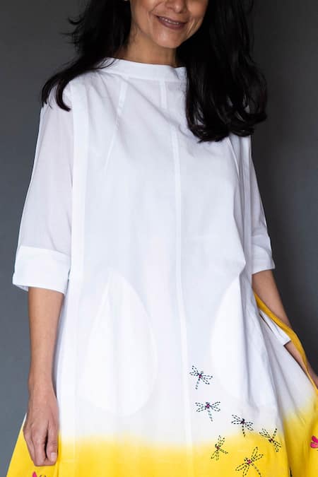 Shop Taika By Poonam Bhagat White Voile Round Embroidered With Inner at Aza Fashions Shop_Taika By Poonam Bhagat_White Voile Round Embroidered With Inner _at_Aza_Fashions