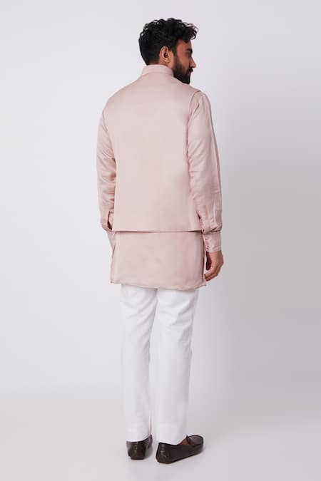 Spring Break Linen Bundi & Kurta Set 