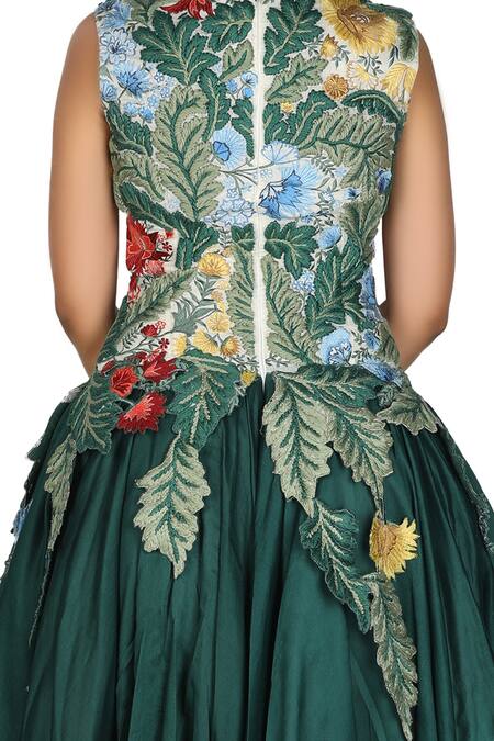 Buy Samant Chauhan White Silk Lining Embroidery High Gown Online at Aza Fashions Buy_Samant Chauhan_White Silk Lining Embroidery High Gown _Online_at_Aza_Fashions