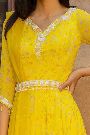 Seema Thukral Yellow Printed Anarkali With Dupatta Online at Aza Fashions Seema Thukral_Yellow Printed Anarkali With Dupatta_Online_at_Aza_Fashions