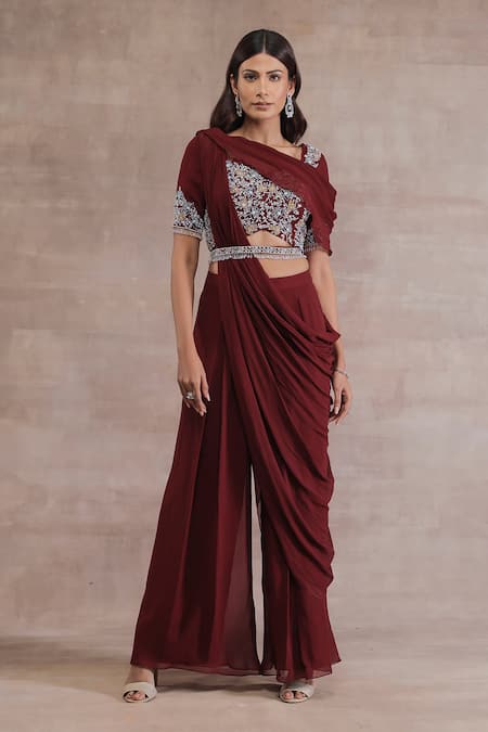 Seema Thukral Pre-Draped Pant Saree Set 