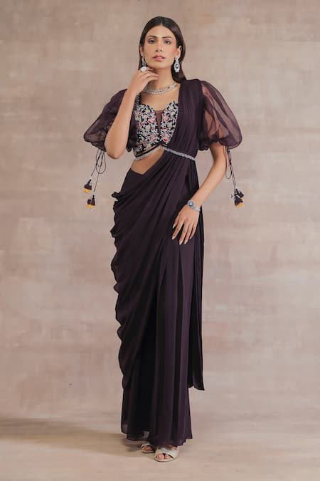 Seema Thukral Pre-Draped Pant Saree Set 