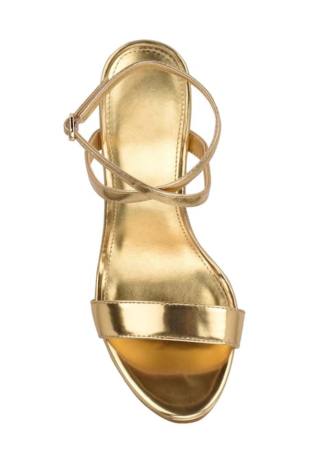 Buy_Sephyr_Gold Cross Strap Heels _Online_at_Aza_Fashions